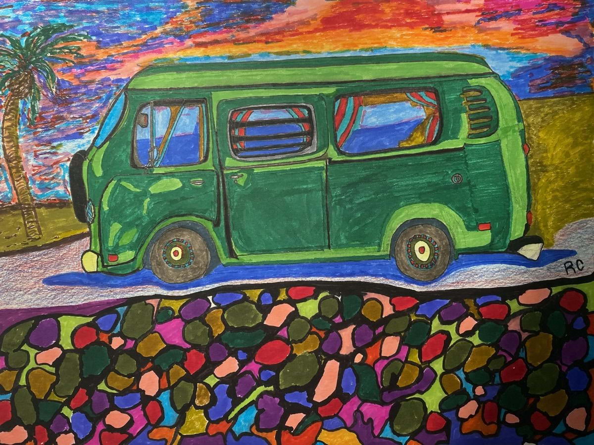 Green VW Van