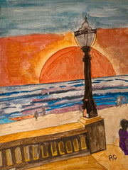 Mission Beach Boardwalk And Lamp